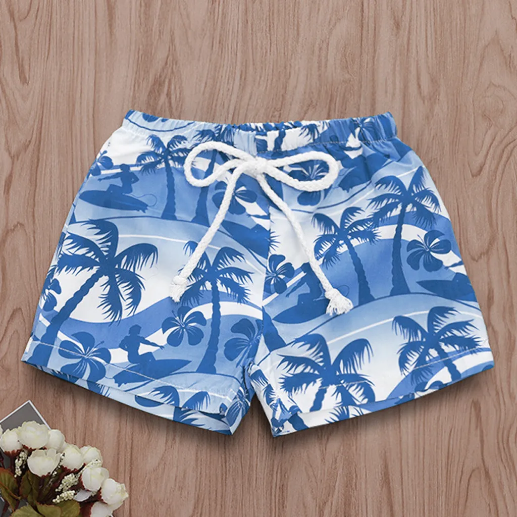 ARLONEET Детские купальники для мальчиков 2019 Гавайский принт Broek эластичный пояс