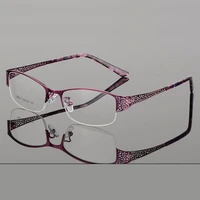 reven jate half rimless eyeglasses frame optical prescription semi rim glasses spectacle frame for womens eyewear female