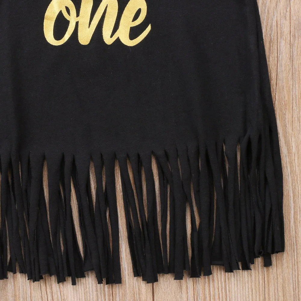 Pretty Baby Girls Dress ONLY One Latest Cotton Black Unicorn Tassel Sleeveless Dresses Kids Casual Party Clothes | Детская одежда и