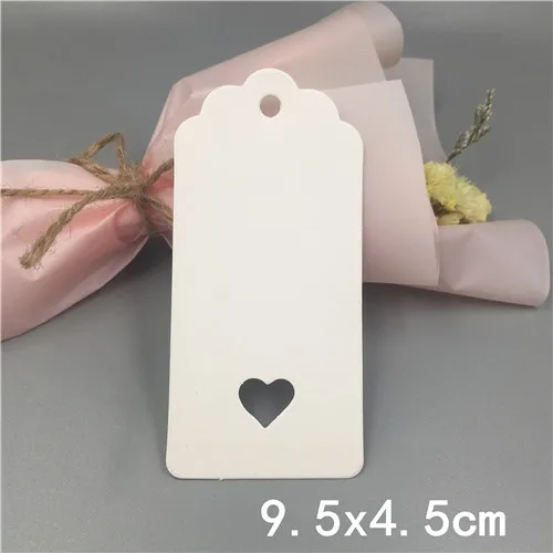 9.5x4.5cm White 100 шт. крафт Бумага ручной работы одежды бирки, свадьба, стаканчики для вечеринки, подарков Упаковочная этикетка бирок для подарков, код Примечание ценники - Цвет: 9.5x4.5cm White