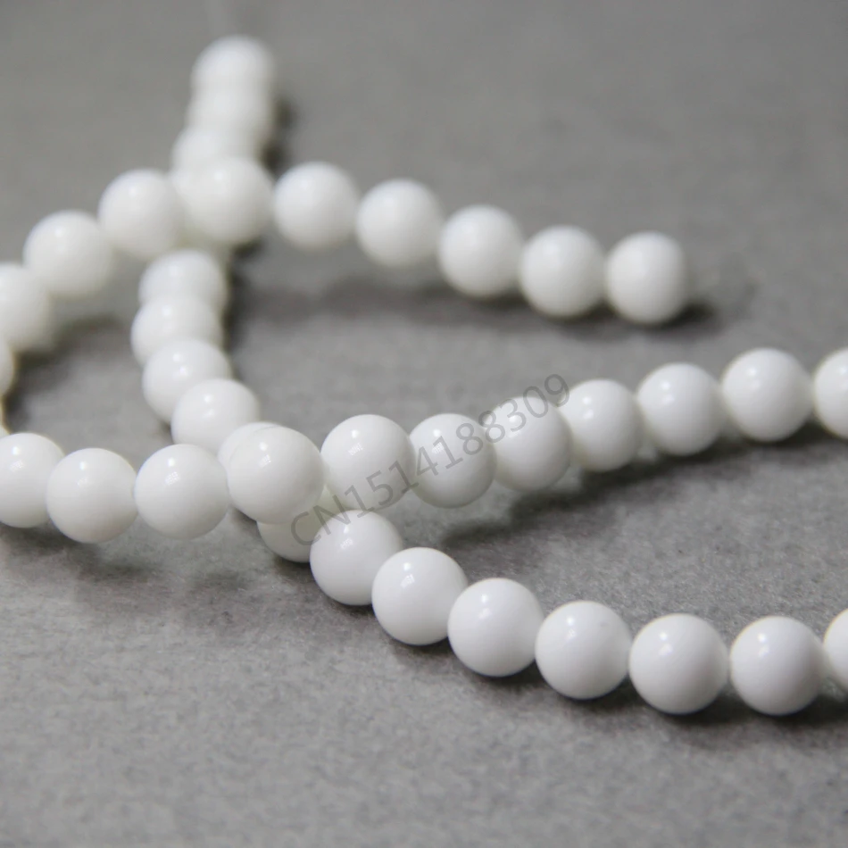 Модные аксессуары 8 мм белые Ониксовые шарики круглые сделай сам камни халцедона