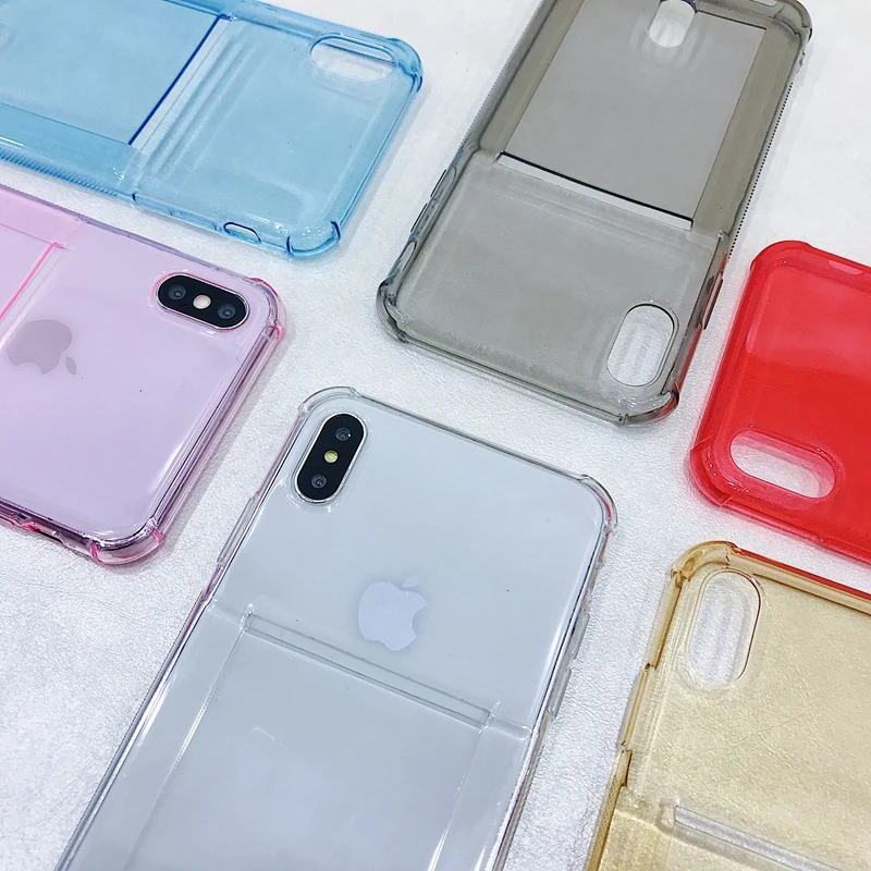Толстый прозрачный синий чехол из ТПУ для iPhone XS MAX XR 5 6 7 6splus плотная резинка