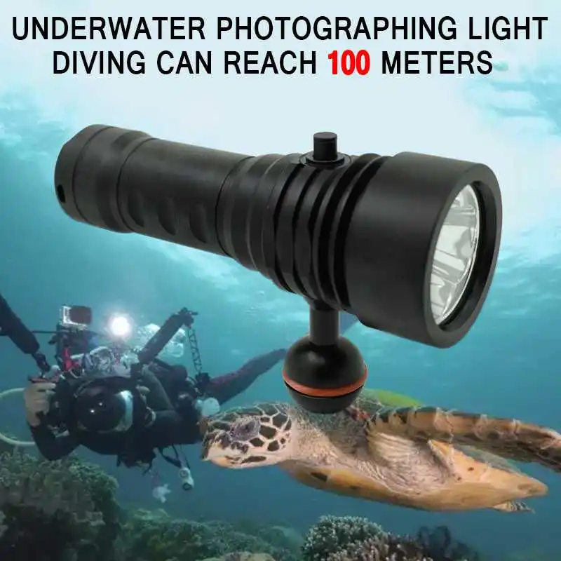 Профессиональный фонарик для дайвинга водонепроницаемый XM-L2 светодиодный