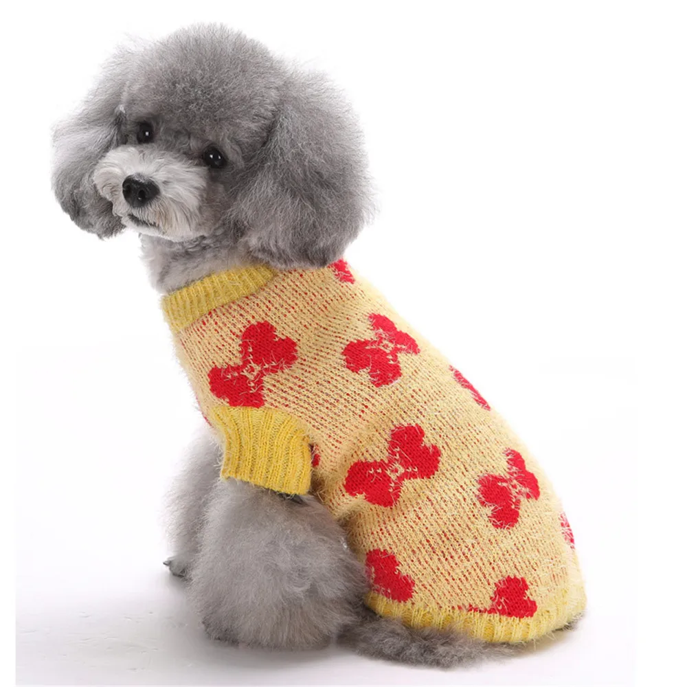Новинка 2017 года Pet свитер очень мягкий и теплый Bone узор L собака одежда для