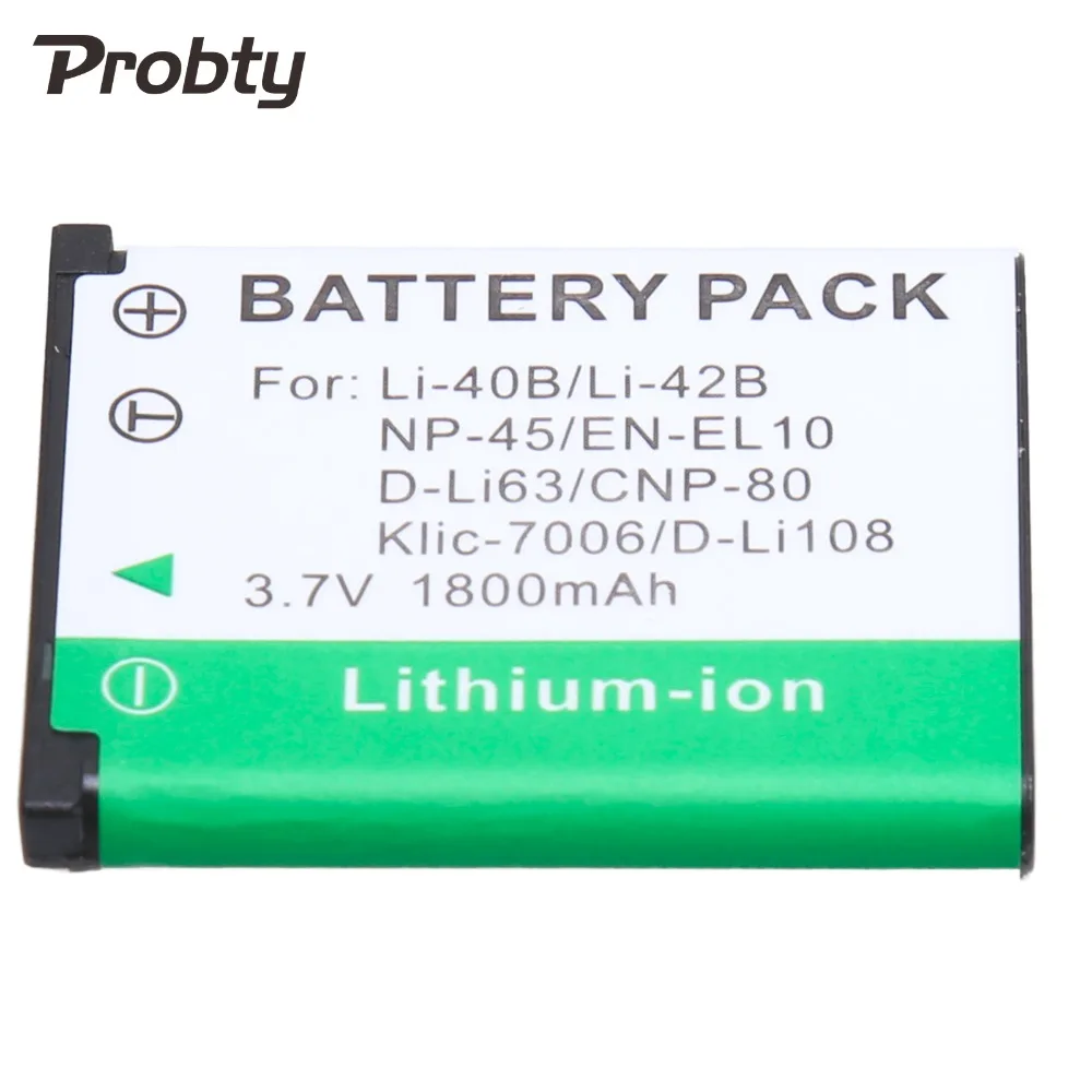 Probty Li-40B Li ion аккумулятор 40B 42B Батарея упаковке с открытыми порами+ Dc зарядка для Olympus Stylus 1040 1050 w 1060 1070 1200 7000 7010 7020 7030 7040 Камера