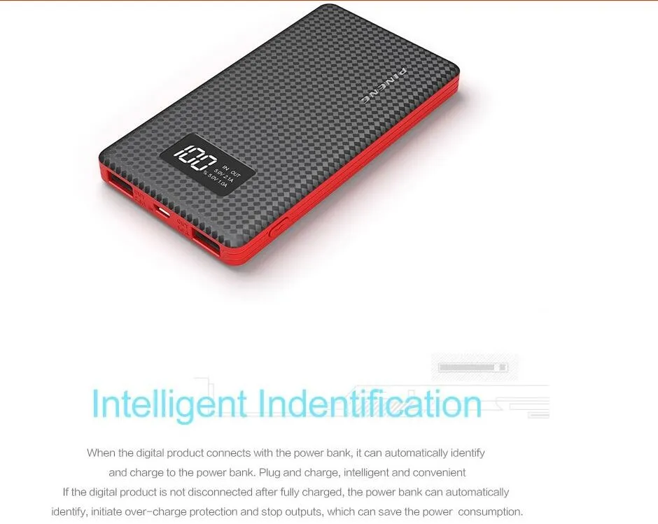 Pineng PN960, Дополнительный внешний аккумулятор, 6000 мА/ч, двойной usb, зарядка, портативное зарядное устройство, мобильный LiPolymer, внешний аккумулятор для iPhone X, samsung S8