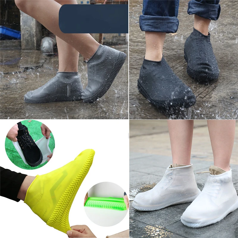 

Waterproof Non-slip Silicone Shoe Cover 2Pcs New Reusable Step in Sock Shoe Cover One Step Shoe Covers Durable Automatic
