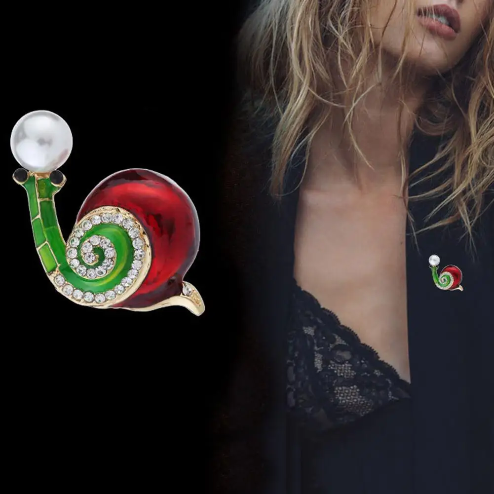 Улитка Форма горного хрусталя инкрустированная Брошь Pin Denim значок для рюкзака