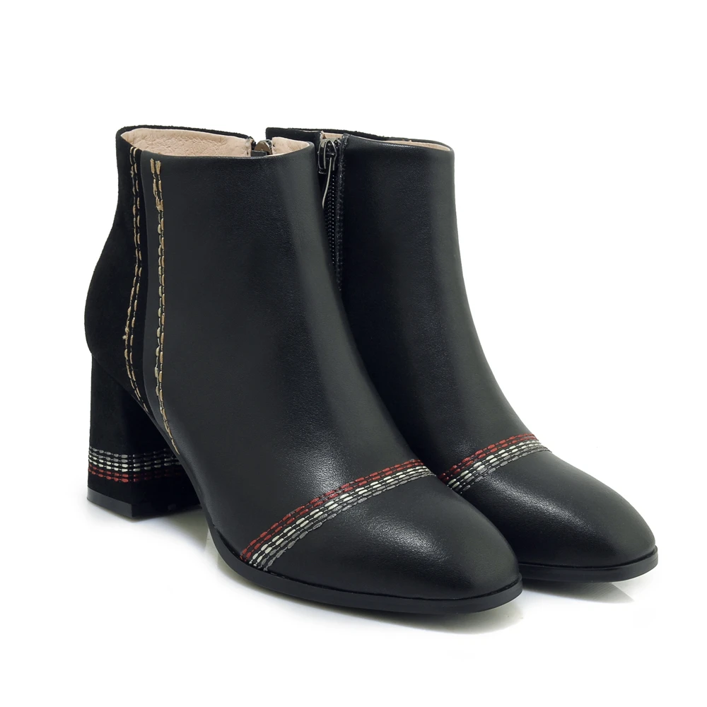 Abay/темпераментные полусапожки модная кожаная обувь с круглым носком Новые