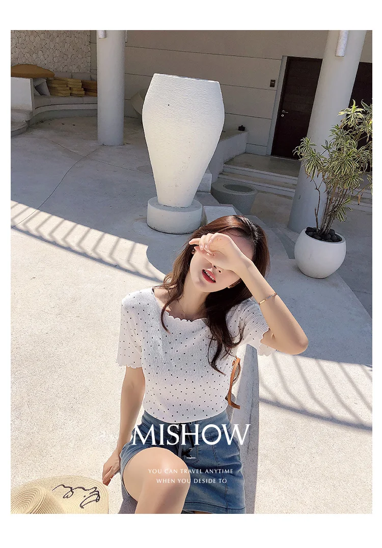Mishow Женская футболка в горошек MX18B5167