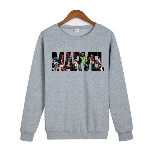 Толстовки Hombre MARVEL Sudaderas в стиле хип-хоп для мужчин s/Madam бренд с буквенным принтом пуловер с капюшоном Толстовка приталенная мужская Толстовка - Цвет: 135gray