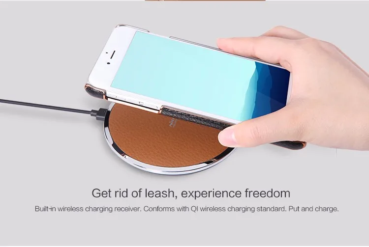 NILLKIN N-Ярл Беспроводной зарядки приемника чехол для Apple iPhone 7 lithci текстуры кожи+ чехол+ розничная Вышивка Крестом Пакет