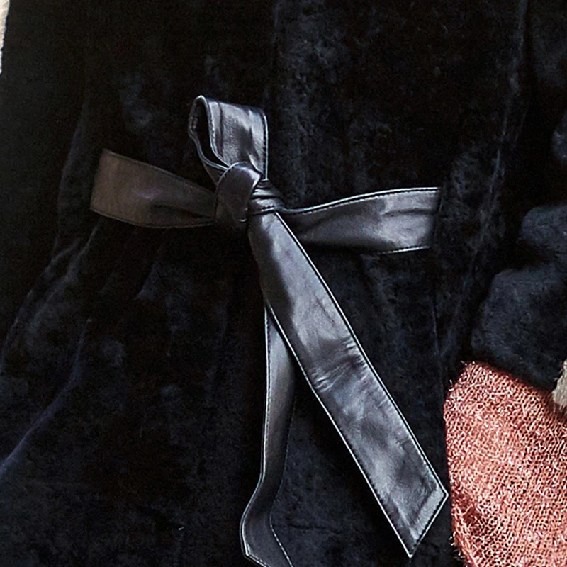 Пальто из натурального меха Женское зимнее пальто овечьей шерсти длинная куртка