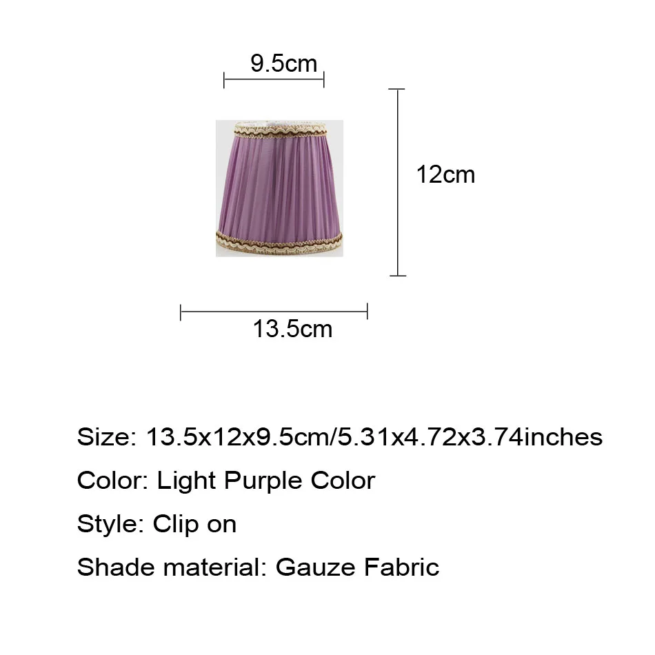 DIA 13.5cm/ 5.31 inch Chandelier Lamp Shade: Beautiful Designs To Illuminate Your Home Purple Color Mini lampshades Clip On | Лампы и