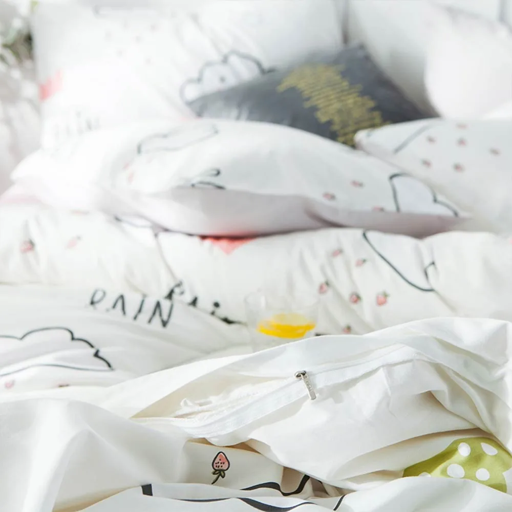 Комплекты постельного белья в мультяшном стиле с принтом PAPA &amp MIMA облака и