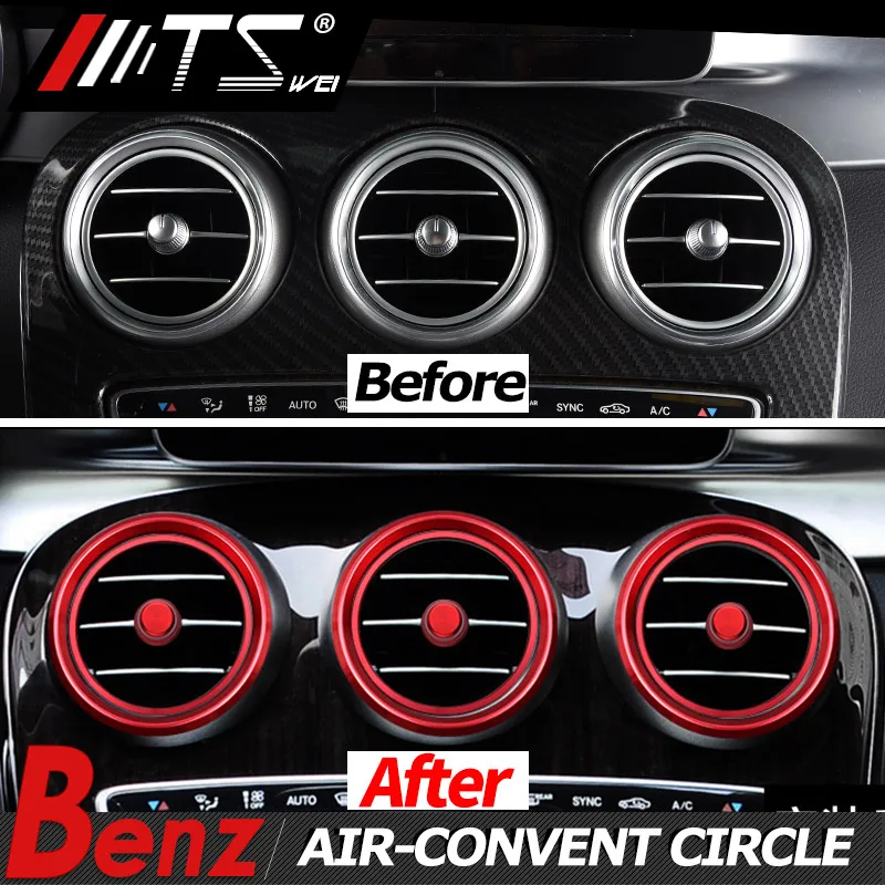 TSWEI автомобильный Стайлинг кольцо кондиционера Защитная декоративная наклейка