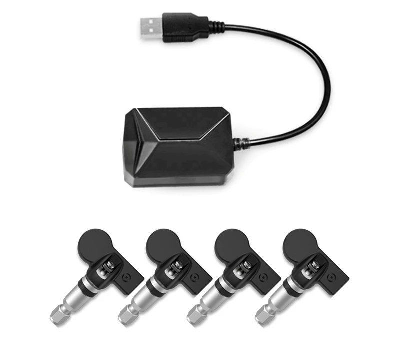AuCAR USB интеллектуальные встроенные внешние датчики система контроля давления в шинах TPMS подходит для всех Android автомобильный навигатор