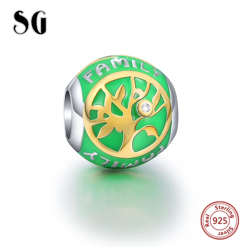 P6120 Fit pandora браслет подвеска Подвески Серебро 925 античный семейный цвет Эмаль Девушка амулеты ангелы бусины ювелирные изделия для любви - Цвет: P6120