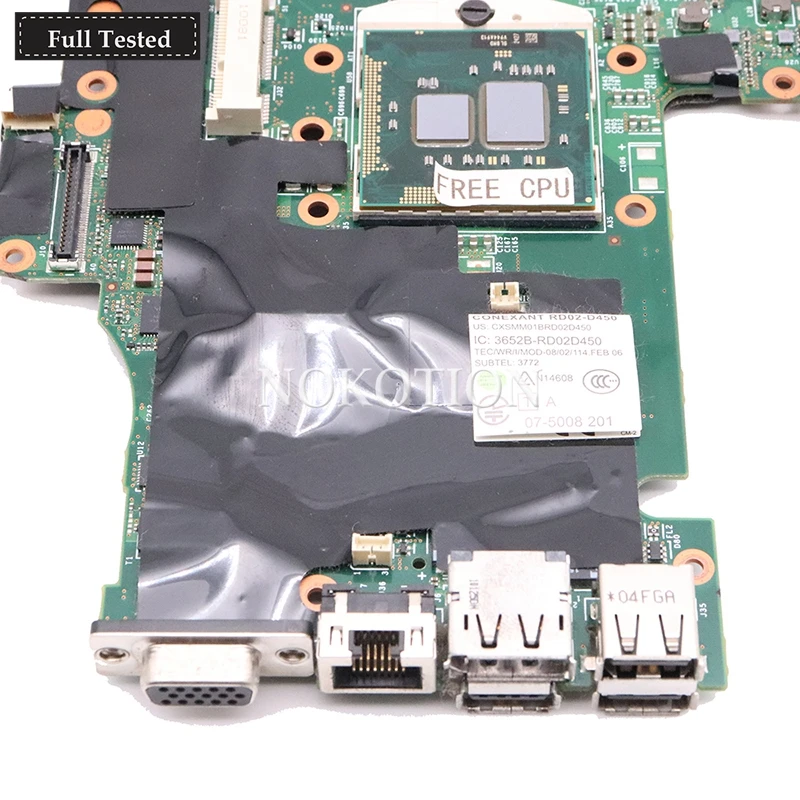 Материнская плата NOKOTION 63Y1583 63Y1481 для ноутбука Lenovo Thinkpad T410 материнская QM57 HD GMA graphics