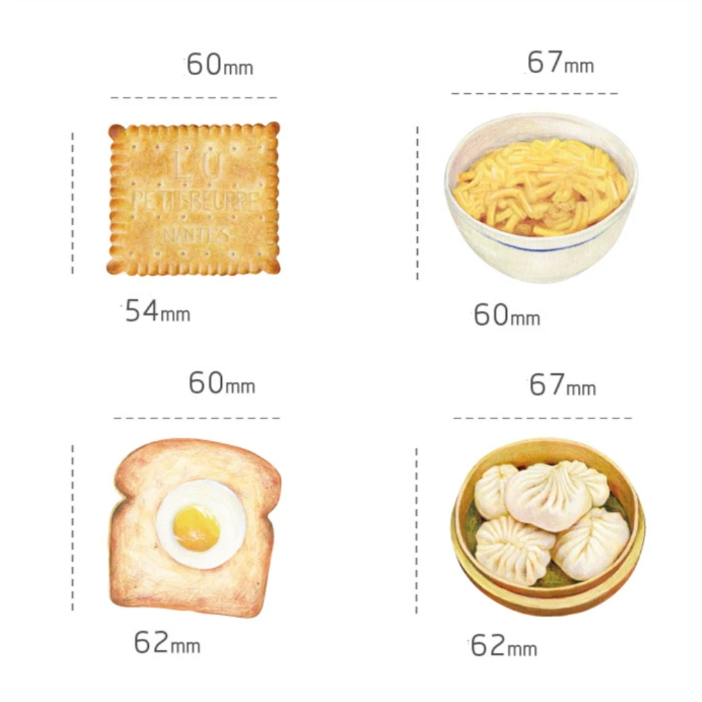 Японские Мультяшные пищевые закуски печенье тосты лапша пельмень наклейки