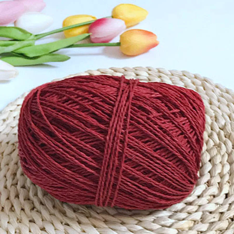 100g/ball пряжа из рафии Kintting Бумага соломы пряжа для вязания крючком Hat Необычные пряжи цветок упаковка Летняя мода материал ручной работы
