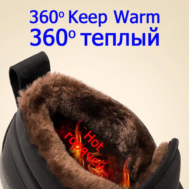 Женские зимние ботинки теплые женские ботильоны водонепроницаемая обувь