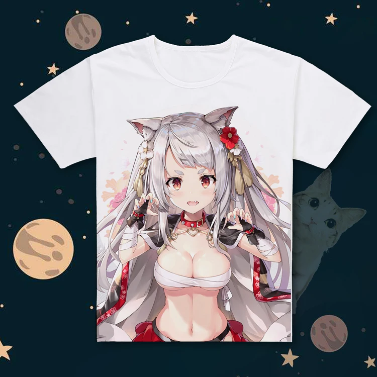 2019 Новое поступление HOLRAN футболка Azur Lane yuudachi футболки с О образным вырезом