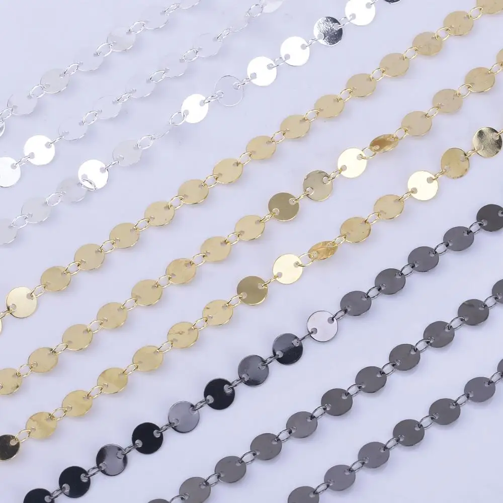 

6mm Mini Disc coin chain Circle Design Chain for Necklace By THE YARD 102364
