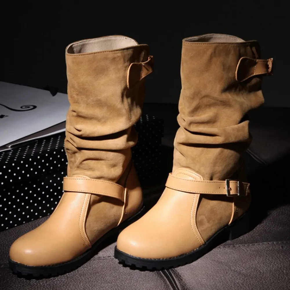 Женские ботинки с очень широким ремешком и пряжкой повседневные на плоской