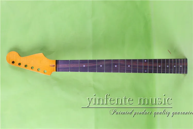 

Гриф для электрогитары, 25,5 дюйма, желтый цвет, гриф «огненный клен», болт на деревянной грифе «Роза», 22 Лада, 0027 #