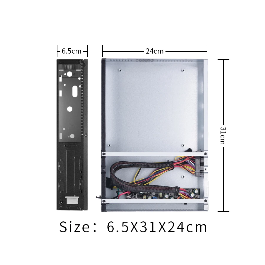 10 шт. Вертикальный чехол Realan 2007C Mini ITX с вентилятором USB аудио HDD SATA маленький ATX для