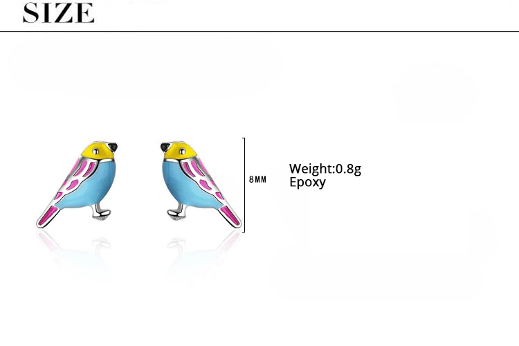 Женские модные корейские Драгоценности ModaOne цвет синий желтая птица