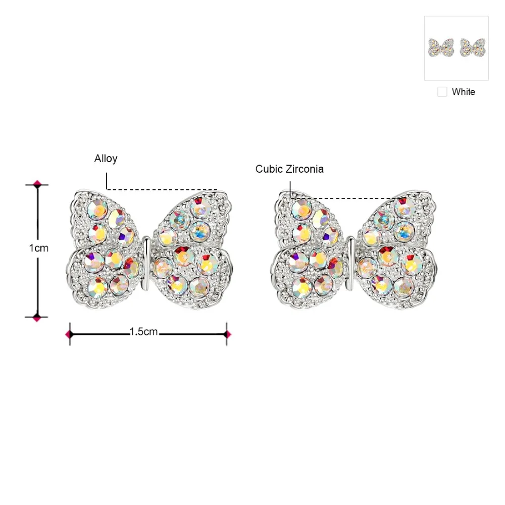 Серьги-гвоздики Neoglory с фианитами женские модные маленькие милые ювелирные