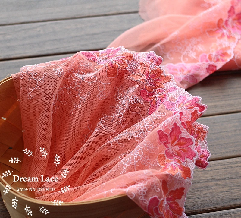 

2yards/lot 8.67 Inches Wide Embroidered Tulle Lace trim mesh Lace Ribbon~French Lace Fabric ~lovely~High Quality