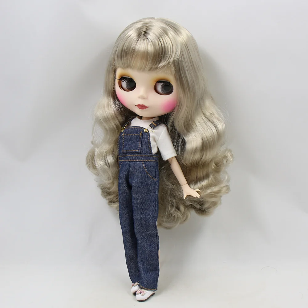 Одежда для куклы DBS blyth милый модный джинсовый комбинезон с белым коротким sle