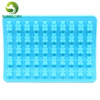 50 little bear diy chocolate silicone mold kitchen bakeware small pastry baking pad including 1pc dropper cake decorating tools