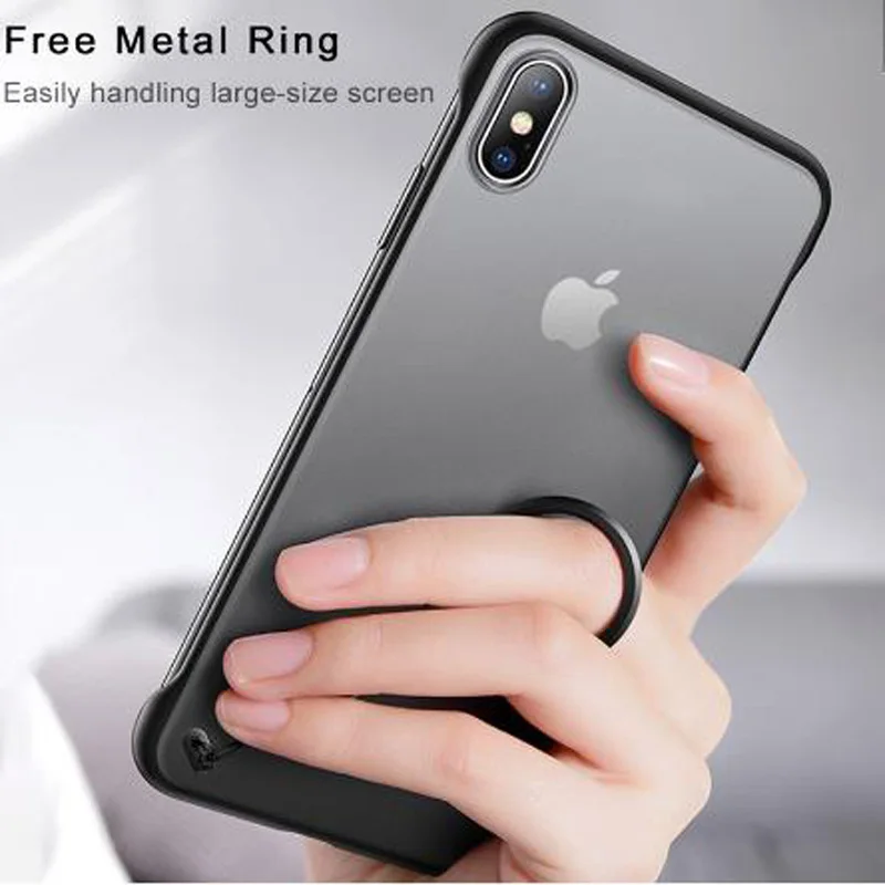 Kisstop безрамный Прозрачный матовый жесткий чехол для телефона iPhone xr x 6 6s7 8 Plus XS Max с