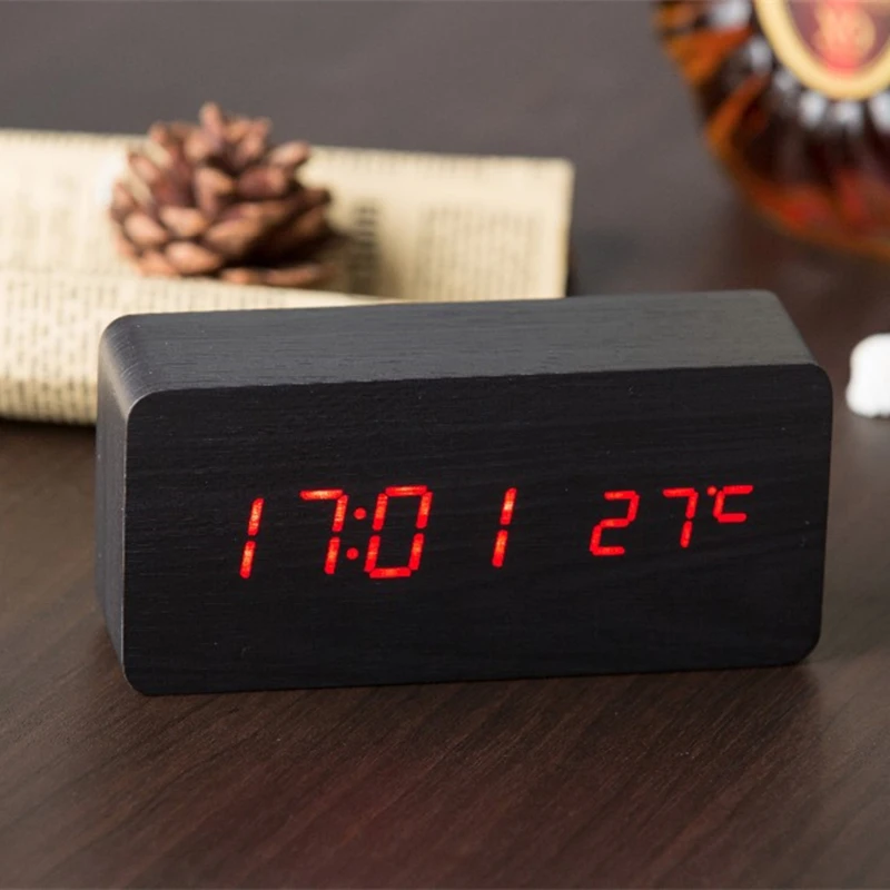 Акция! Качественный цифровой светодиодный Будильник с звуковым управлением