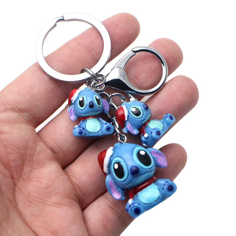 P3487 Dongmanli 3D Lilo& Stitch мультфильм акриловое кольцо для ключей аксессуары небольшой подарок Мода Нежный милый автомобиль брелок