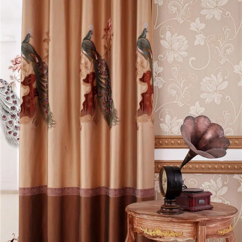 Занавески с вышивкой павлина роскошные занавески в классическом современном