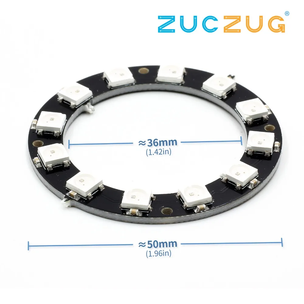 12 бит X WS2812 5050 RGB светодиодный фонарь-кольцо с интегрированными драйверами |