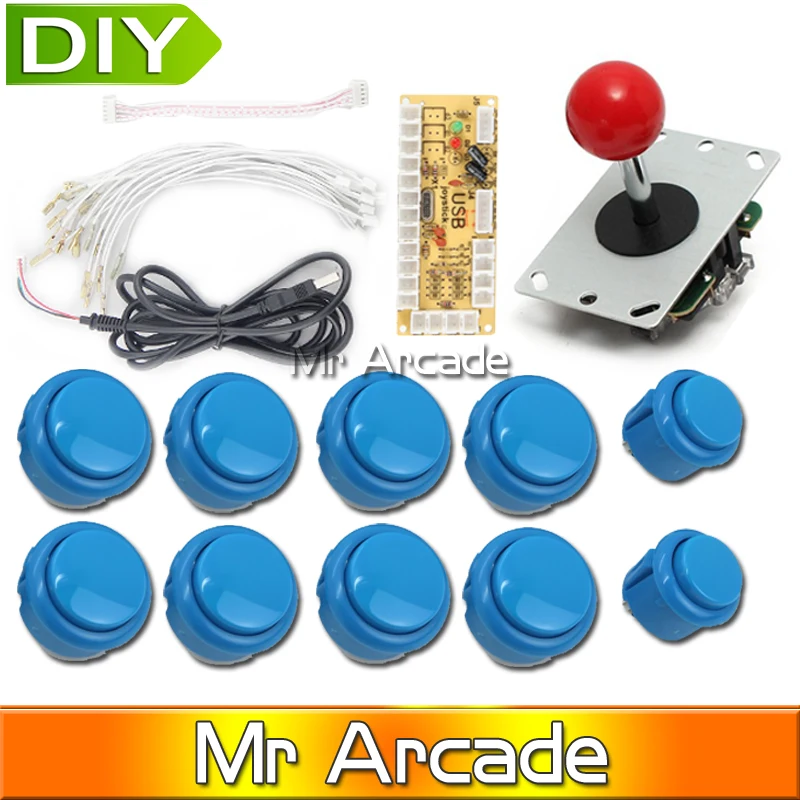 Набор аркадных ручек сделай сам 5 контактный джойстик 24 мм/30 мм кнопки запасные