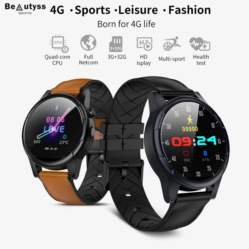 Смарт-часы Beautyss 3+ 32 Гб 4G, спортивные фитнес-часы, трекер сердечного ритма, gps, 2MP камера, для Android amazfit bip, Смарт-часы, IPX7