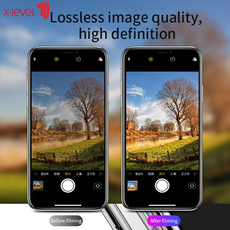 X Level для iPhone XS XR Max Объективы фотоаппаратов стекло 9h прозрачная закаленная
