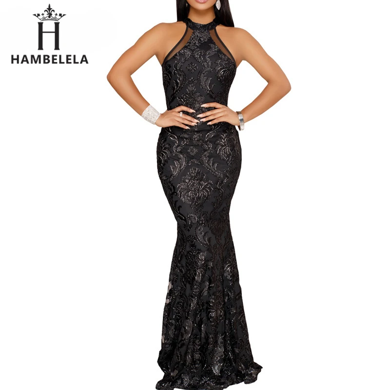 HAMBELELA, подиумное женское платье, лето, элегантное, с вышивкой, кружевное, длинное, вечерние, для женщин, официальное, сексуальное, с открытой спиной, Русалка, макси платье