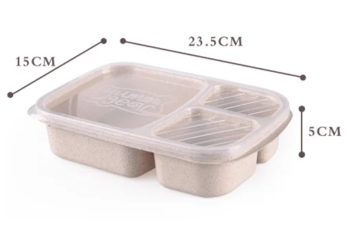 Ланч-бокс для микроволновой печи Bento, пшеничная солома, Ланч-бокс для пикника, контейнер для еды, фруктов, контейнер для хранения для детей и взрослых, контейнер для ланча