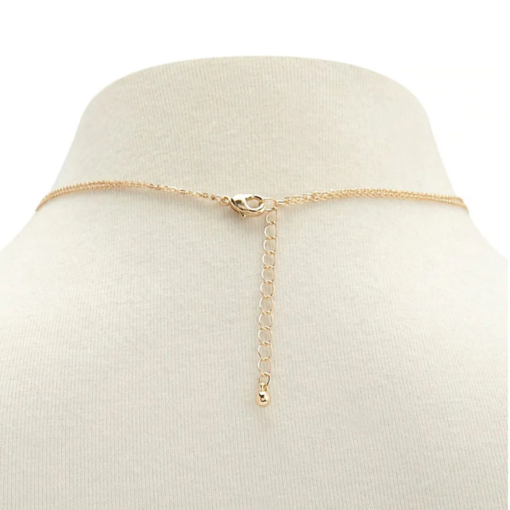 Чокер с двойной цепочкой ожерелье имитация жемчуга Подвески Ожерелья женские 2018