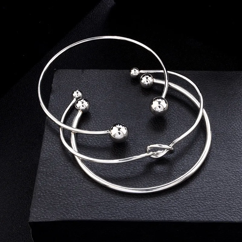 Modyle 3 шт./компл. богемный винтажный браслет с узлом и шариком Открытый для женщин