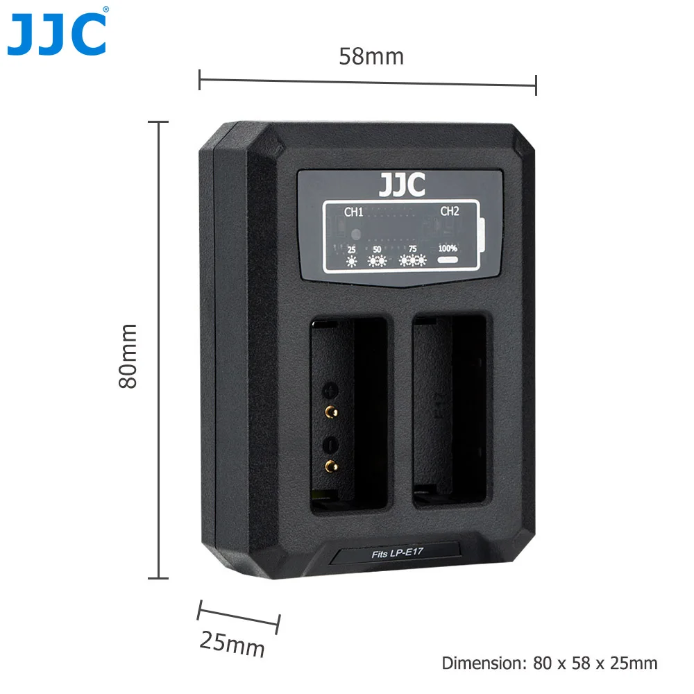 JJC USB двойное зарядное устройство для Canon LP-E17 LPE17 на камеру EOS M5 M6 Mark II M6 M3 77D 800D 760D 750D заменяет LC-E17C LC-E17