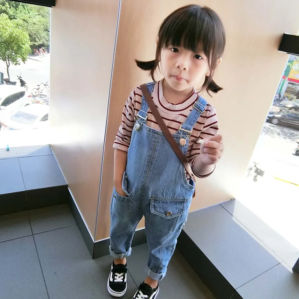От 2 до 6 лет детские джинсовые комбинезоны джинсы для девочек Детские подтяжки